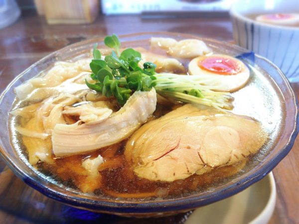 『冷やしワンタン麺』&『鶏塩めし』|らーめん三福